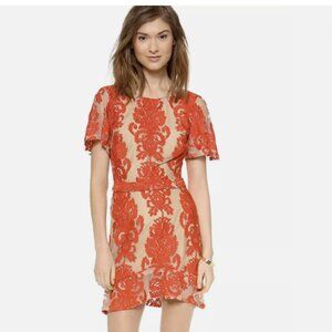 Love & Lemons San Marco Lace Red Mini Dress Open Back